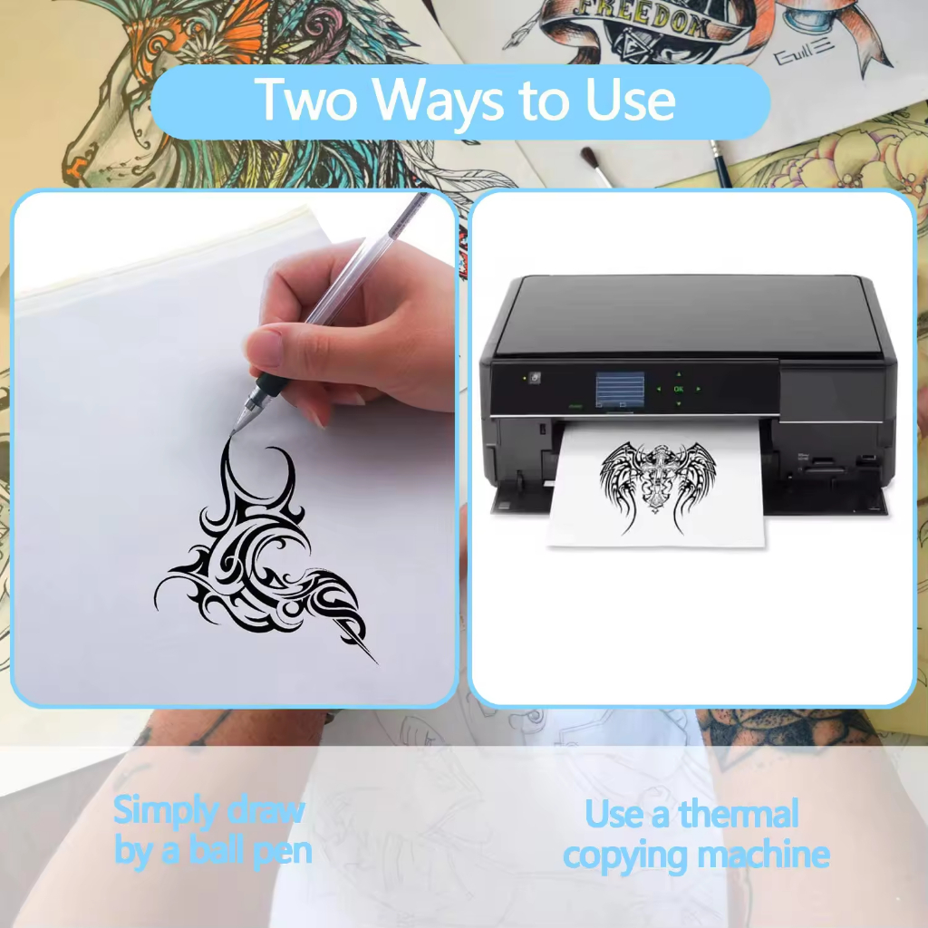 

ECER SATUAN Tattoo Transfer Paper A4 Thermal Stencil Copy Paper KERTAS TRANSFER TATO