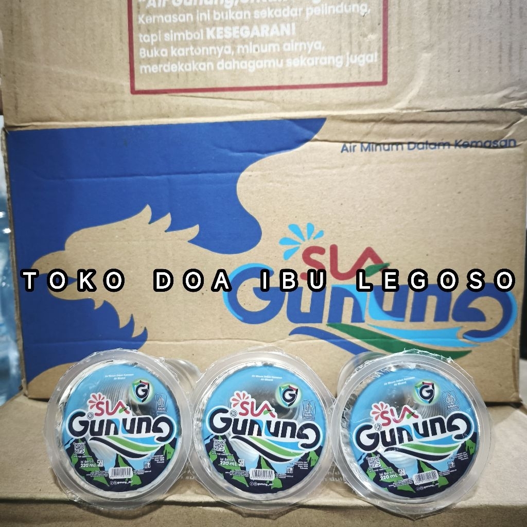 

GUNUNG GELAS 220 ML 48/DUS / AIR MINERAL GELAS / MINUMAN GELAS