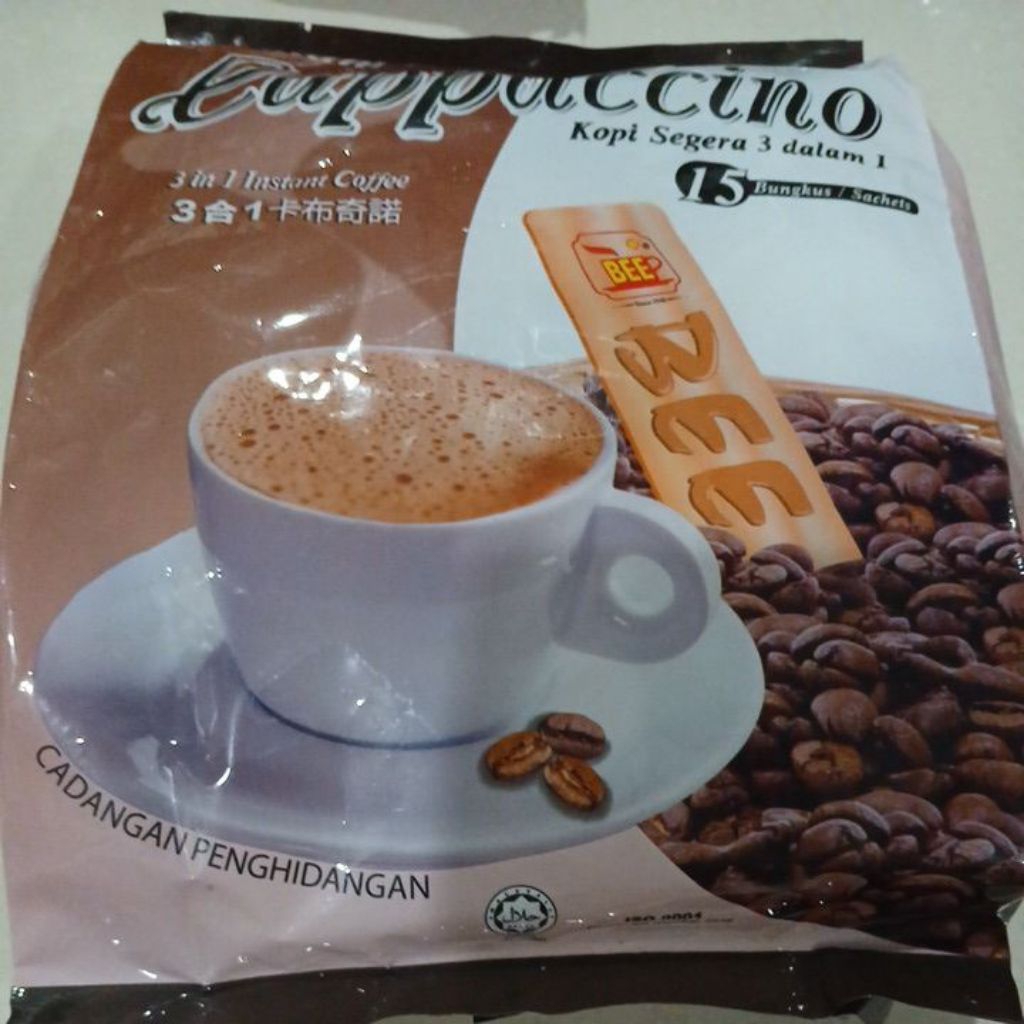 

Kopi 3in1 Cappucino Bee 570 Gram exp 12/26