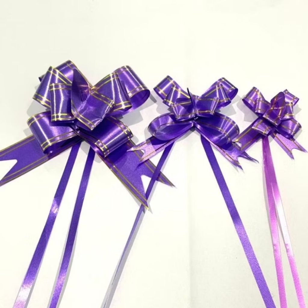 

(Isi 10 pcs) COD 50 MM Pita tarik list emas hiasan parcel / pita serut / pita kado list gold souvenir