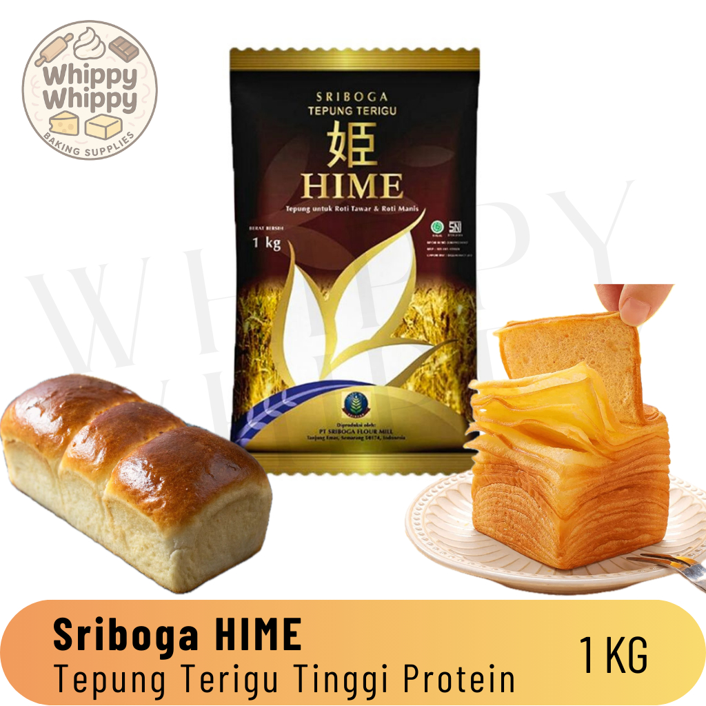 

TEPUNG HIME 1 KG / TEPUNG HIME 1KG / Tepung Terigu Tinggi Protein Sriboga Hime / Sriboga Hime