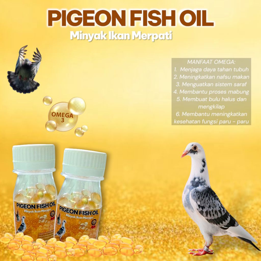 MINYAK IKAN Merpati Hias dan Merpati Balap , Burung dan Hewan Lainnya (OMEGA 3) - Minyak ikan isi 50
