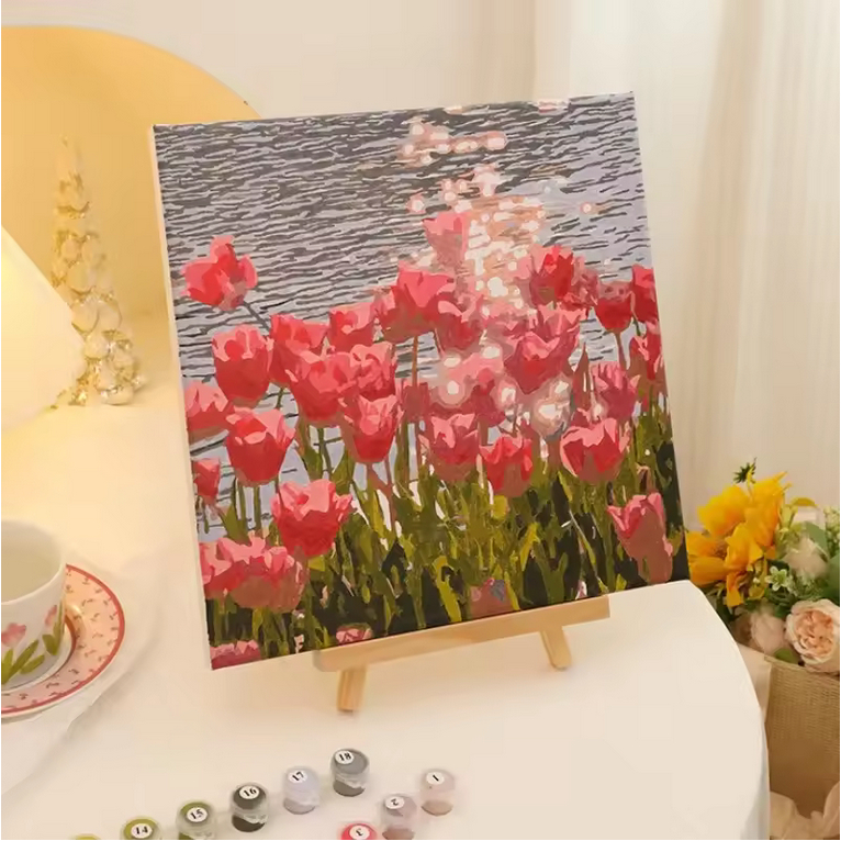 

Paint By Number Kanvas DIY Lukisan 20x20cm / Paket Melukis Lengkap Dengan Cat Kuas