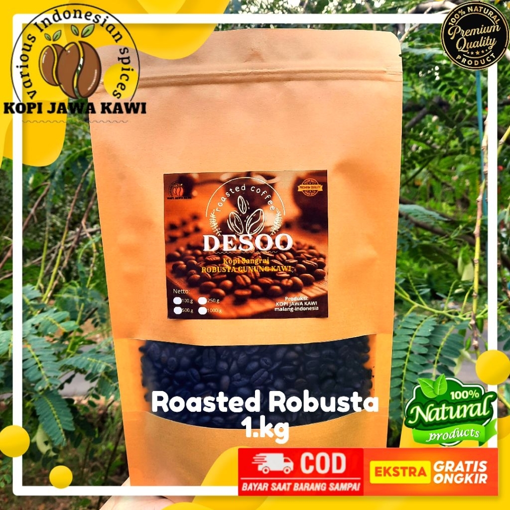 

Kopi Robusta Sangrai 1Kg Premium Asli Gunung Kawi – Aroma Kuat, Cocok untuk Espresso & Tubruk