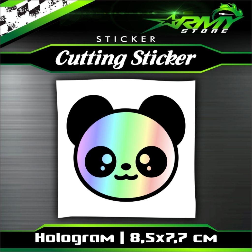 Stiker Panda Imut Hologram