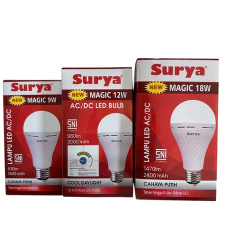 Lampu LED Emergency SURYA Magic New / Lampu Emergency Surya 9W/12W/18W.