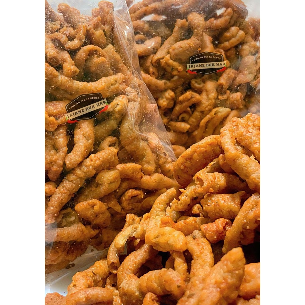 usus daun jeruk, usus pedas daun jeruk, usus crispy, usus pedas daun jeruk