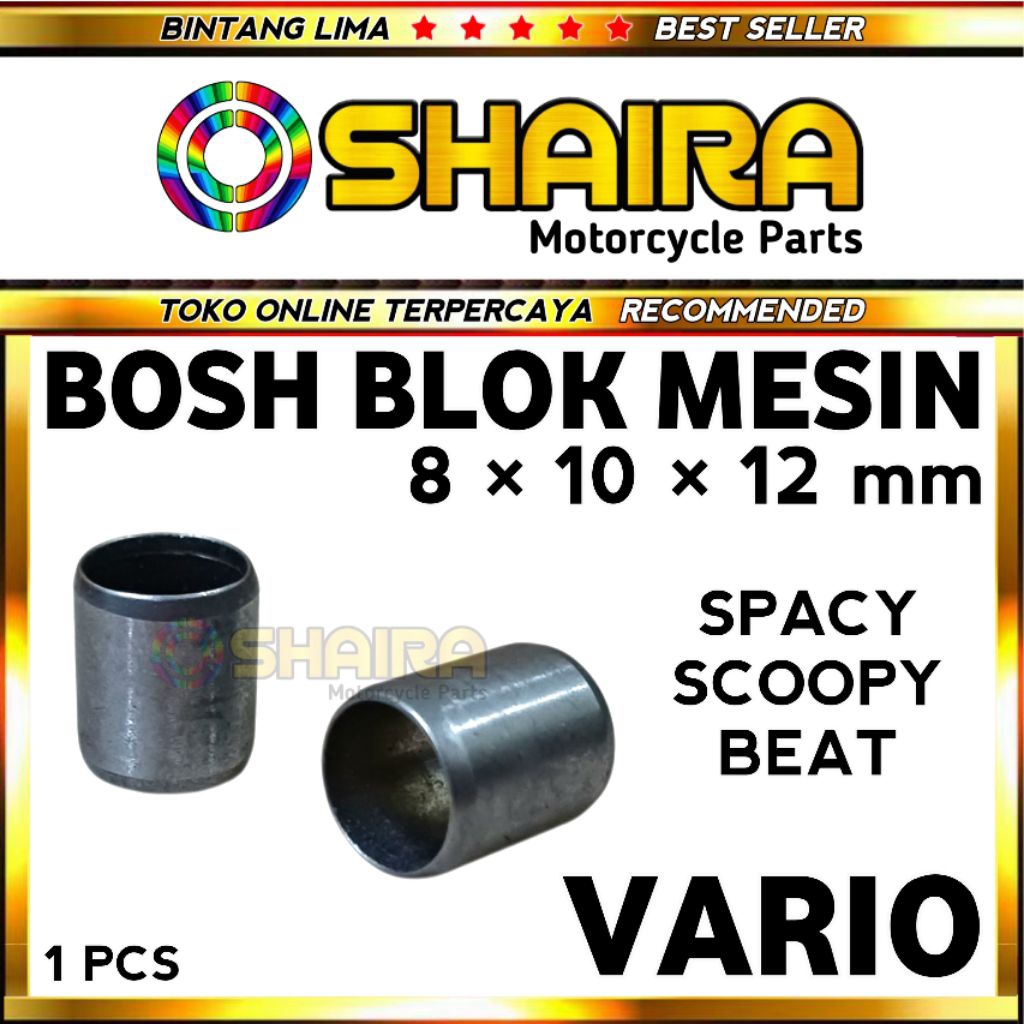 PIN DOWEL / BOSH BLOK MESIN HONDA VARIO 8 × 10 × 12 / BEAT / SCOOPY / SPACY / BOS BLOK MESIN VARIO B