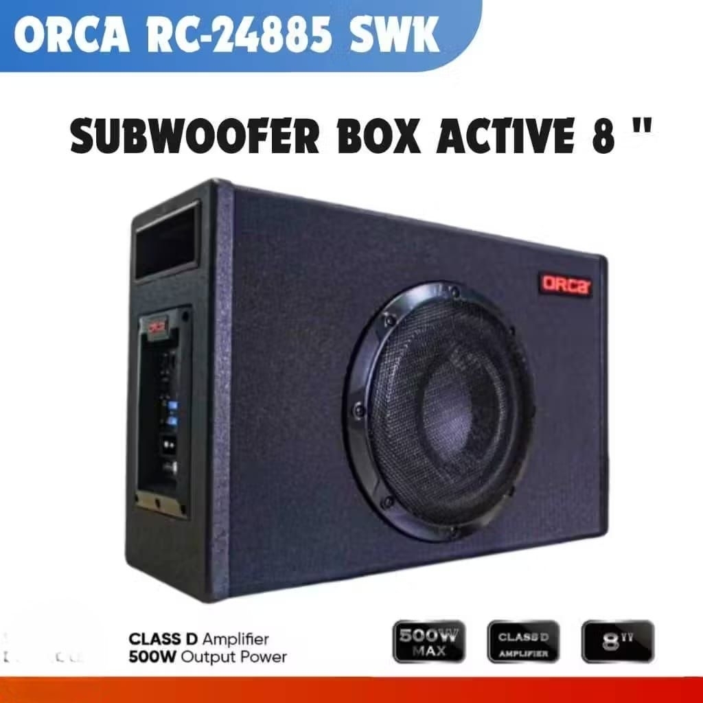 Subwoofer Aktif 8 inch ORCA RC-2485SWK Subwofer Active Mobil 8inch Basstube RC2485SWK RC 2485SWK 248