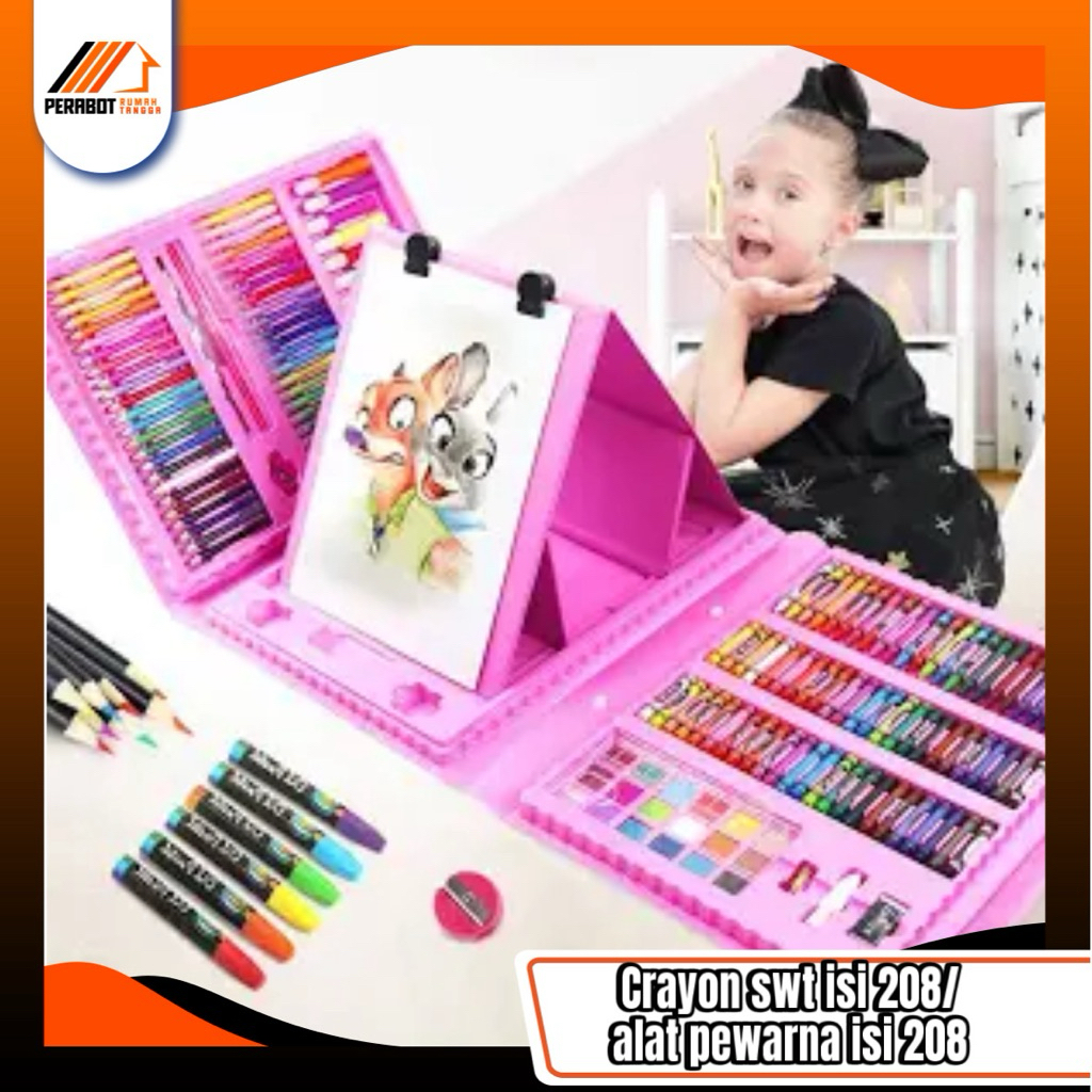 

Crayon isi 208 set / Alat warna 208 / Crayon anak isi 208 pcs