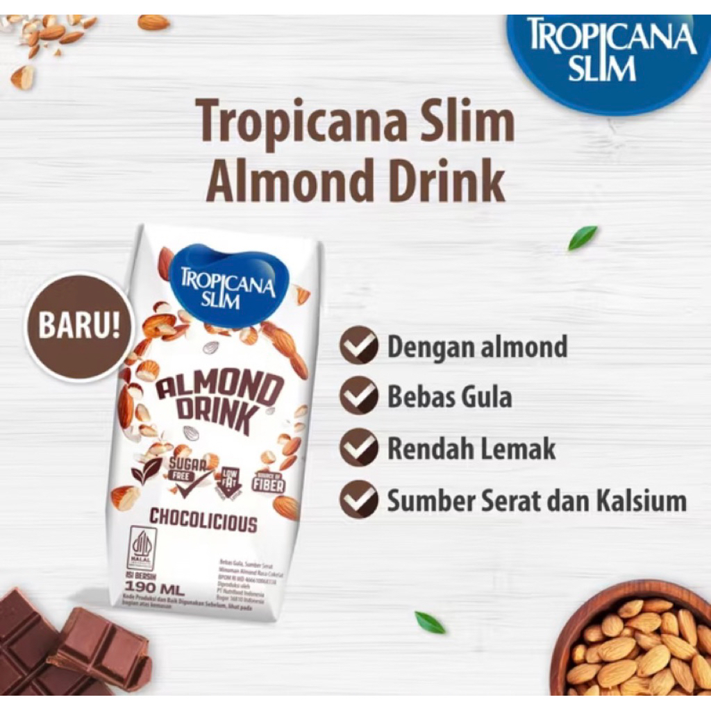

Tropicana Slim RTD (Almond Drink Chocolicious) 190 ml (1Pcs)