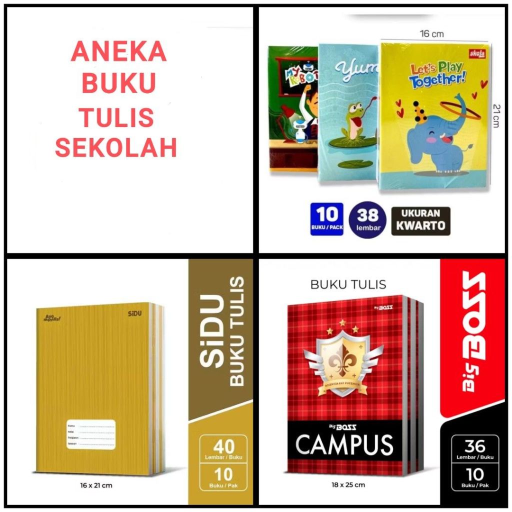 

Sinar Dunia / Sidu - Aneka Buku Tulis Per Pack Isi 10