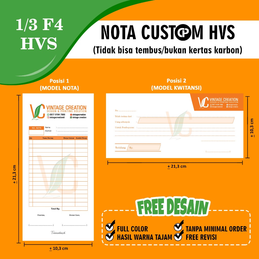 

NOTA HVS UKURAN 1/3 F4 FREE DESAIN CUSTOM FULL COLOR 1PLY (NON TRANSFER)