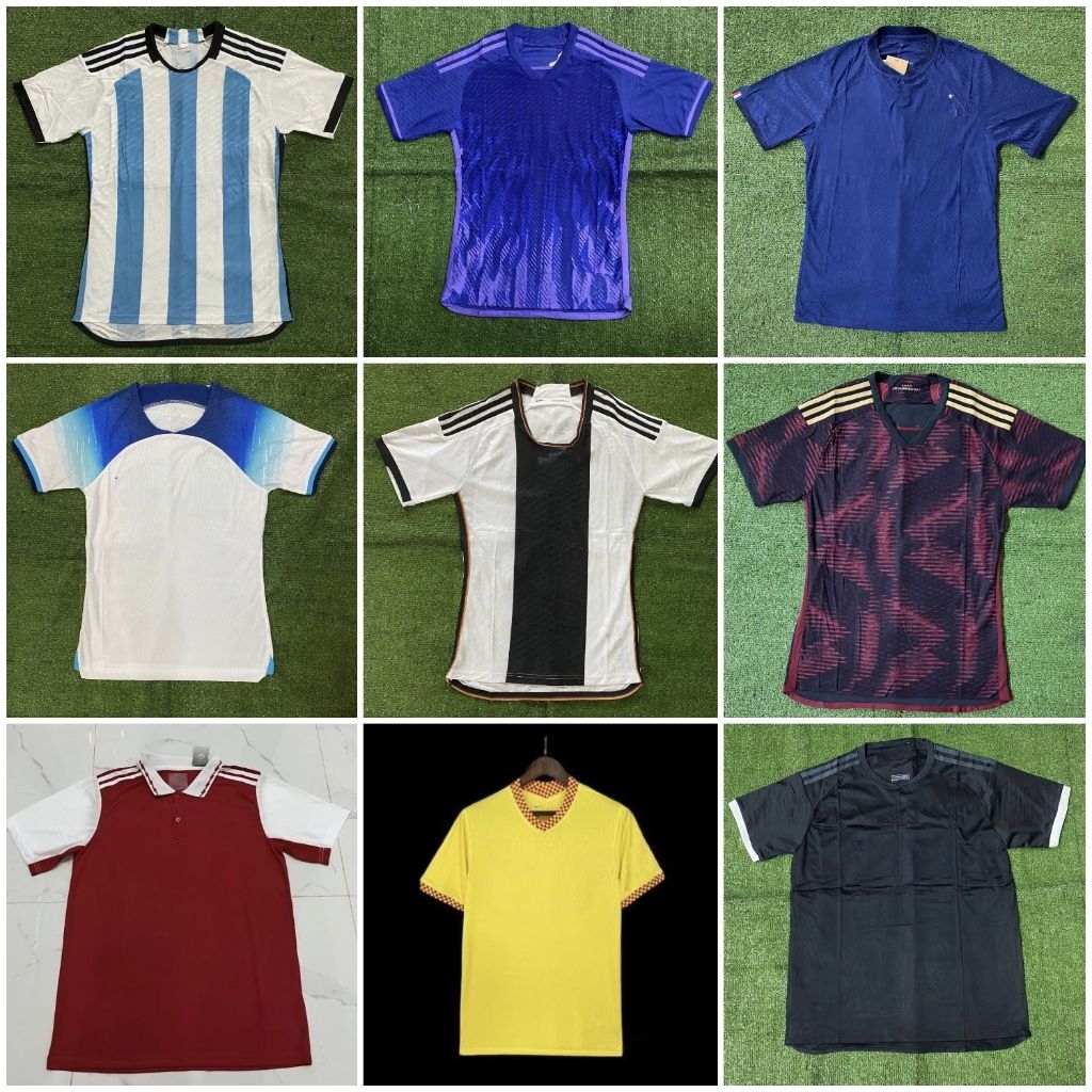 KATALOG JERSEY BOLA NEGARA PLAYER ISSUE PI MUSIM 2021 2022 LOGO PLAT TIMBUL ARGENTINA PRANCIS JERMAN