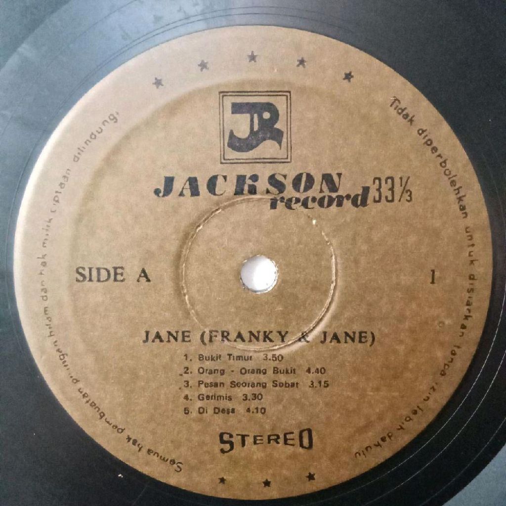 Vinyl Piringan Hitam 12 inch Franky & Jane - Bukit Timur
