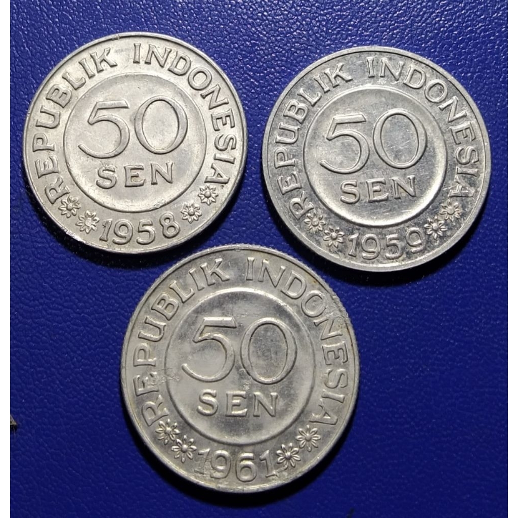 Set Tahun Lengkap Koin 50 Sen Garuda Thn 1958,1959,1961