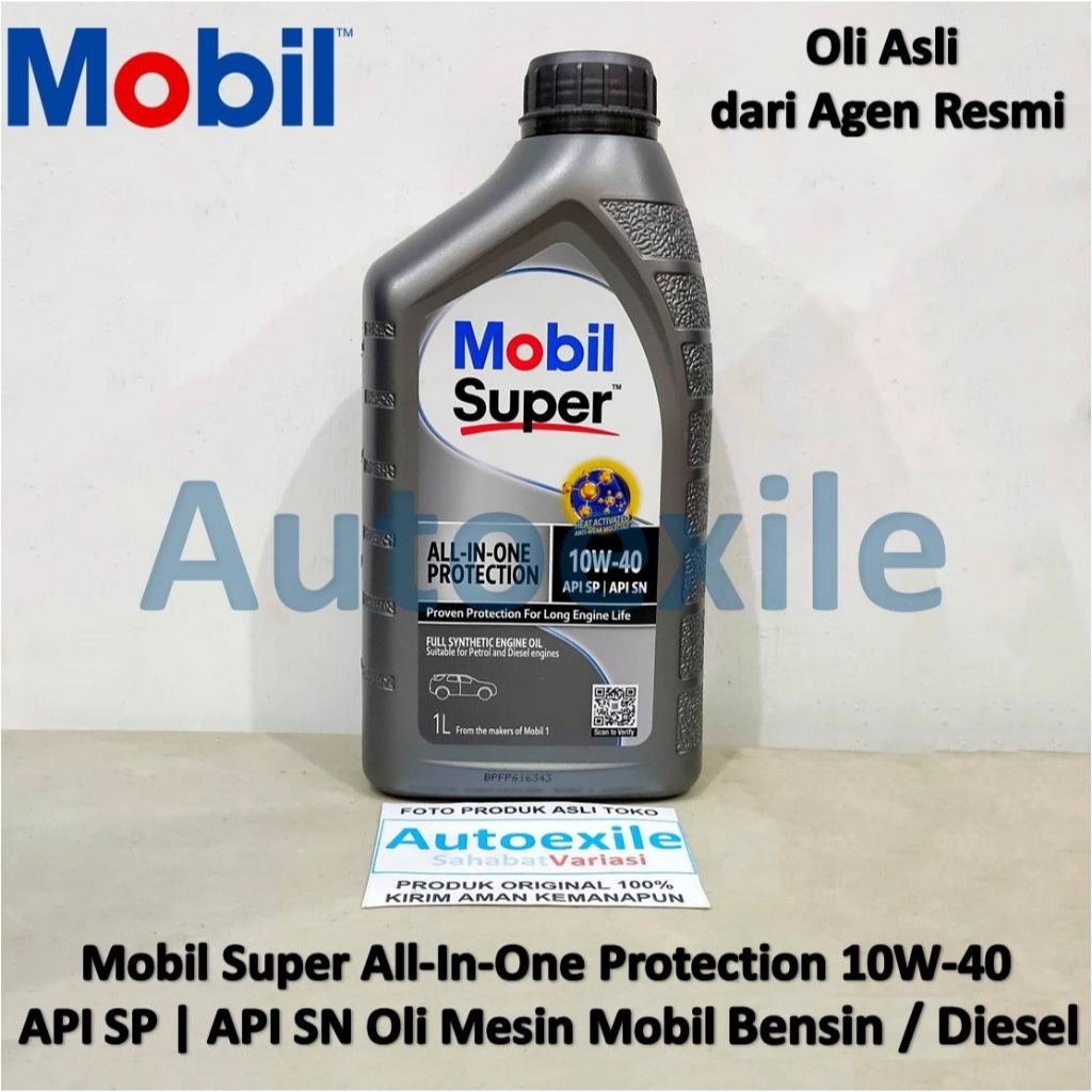 Oli Asli Mobil Super 10W-40 All In One Protection API SP SN Engine Oil Mesin Full Sintetik Original 