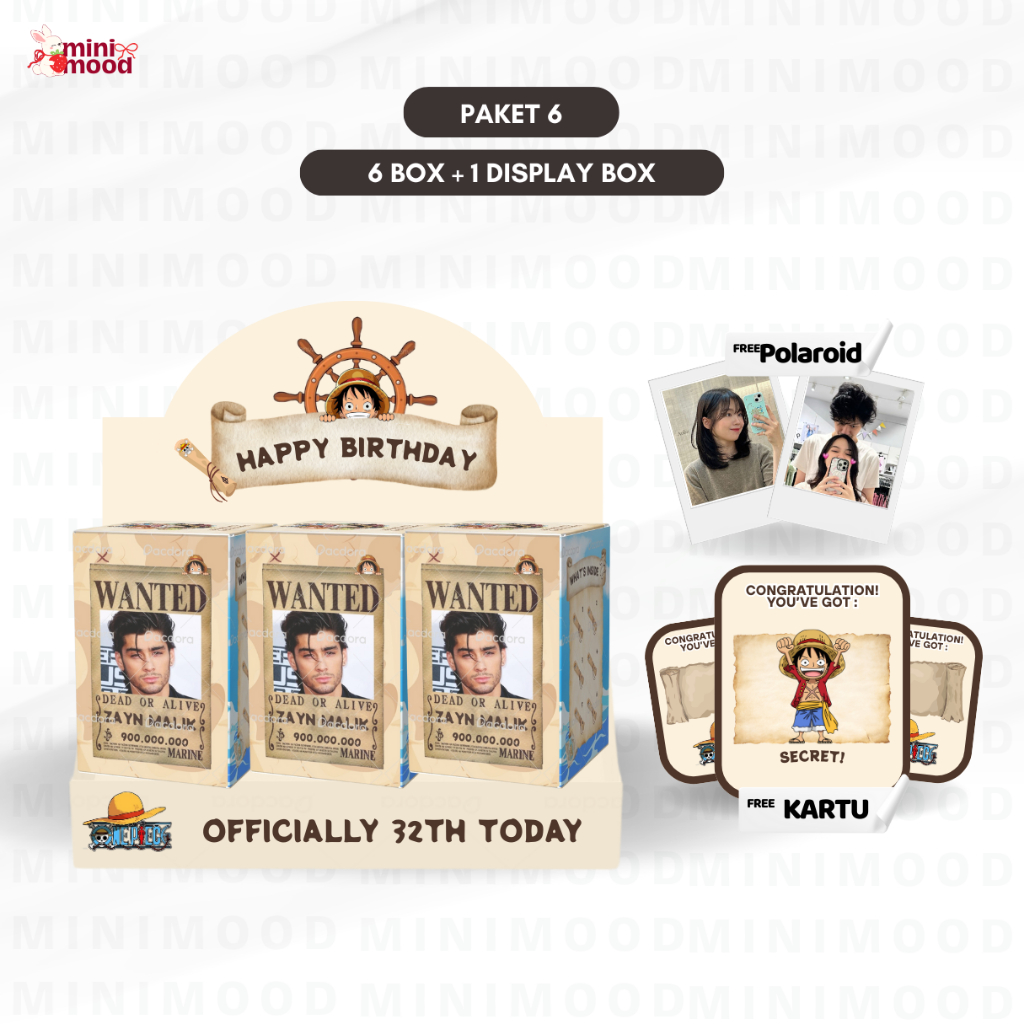 

[ONLY BOX] One Piece - Blind Box Custom by minimood.co | Box Surprise Kejutan Hadiah Kado Ulang Tahun Birthday Valentine Spesial Hari Ibu Sweet Seventeen Graduation Wisuda
