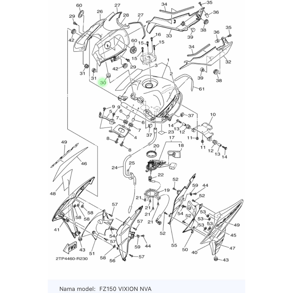 Karet Grommet Tangki Bensin Yamaha Vixion NVA NVL 90480-13867 Original ygp