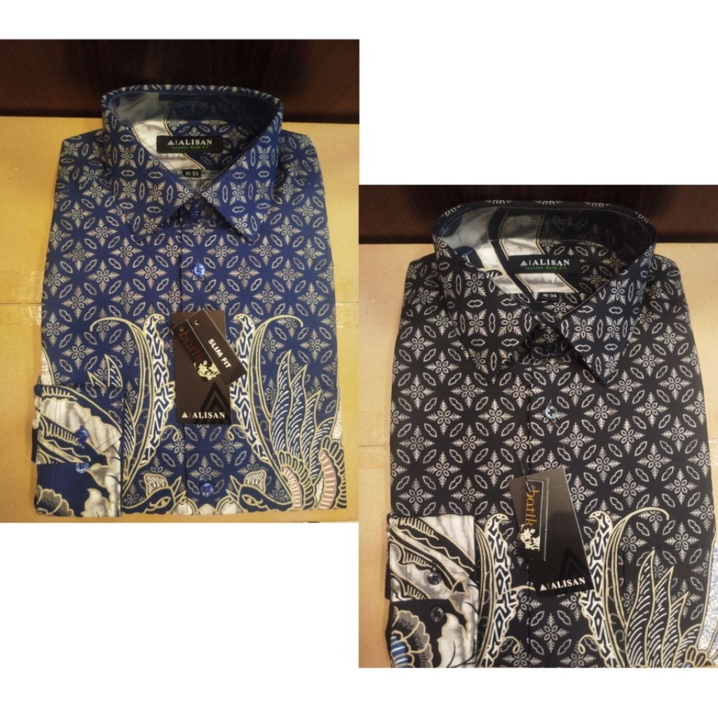 Alisan Batik Motif Burung Lengan Panjang Slimfit