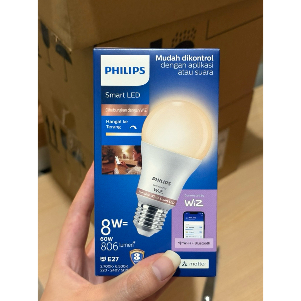 lampu philips 8 watt smart