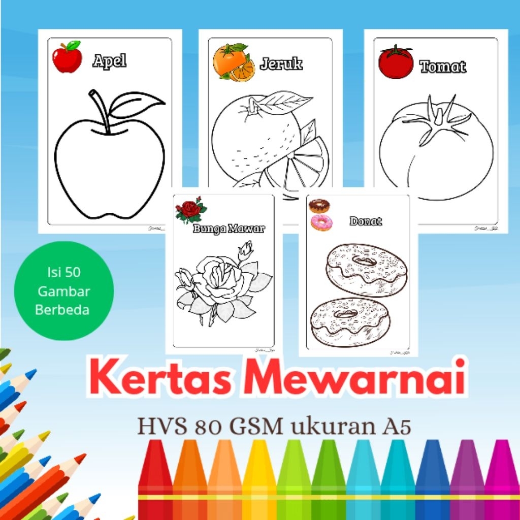 

Kertas Mewarnai HVS 80 GSM| Isi 50 Halaman