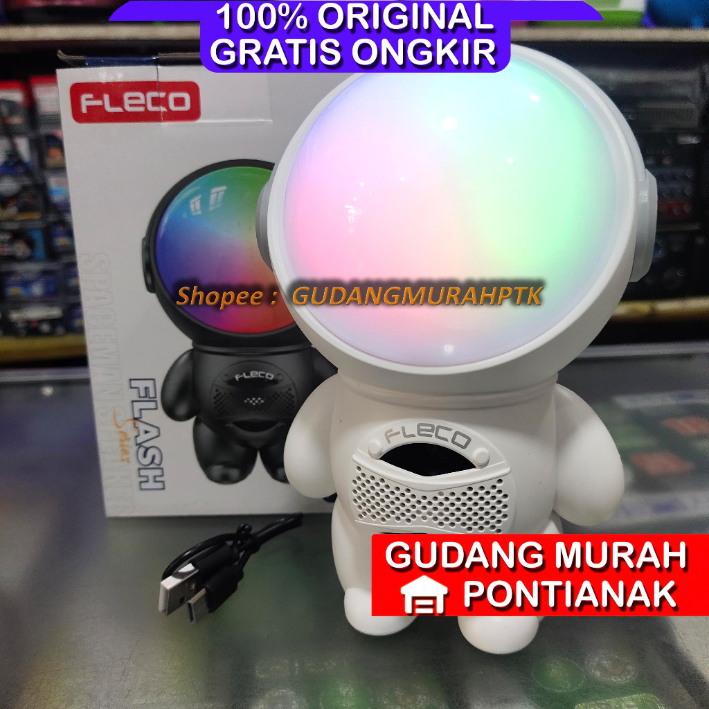 Speaker Bluetooth FLECO Portable Karakter Astronot Mini F-148 Salon 5Watt 1200mAh WARNA ACAK RANDOM