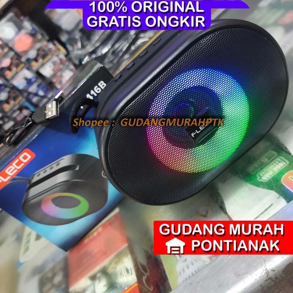 Speaker Bluetooth Portable FLECO salon Charge F-416B Super bass Warna Random Acak