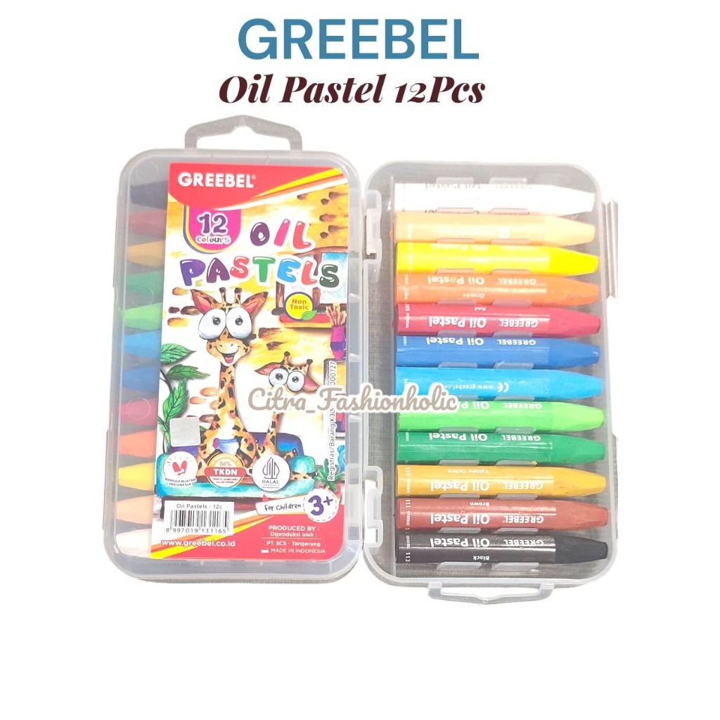 

GREEBEL Crayon Oil Pastel isi 12 Crayon mewarnai Greebel