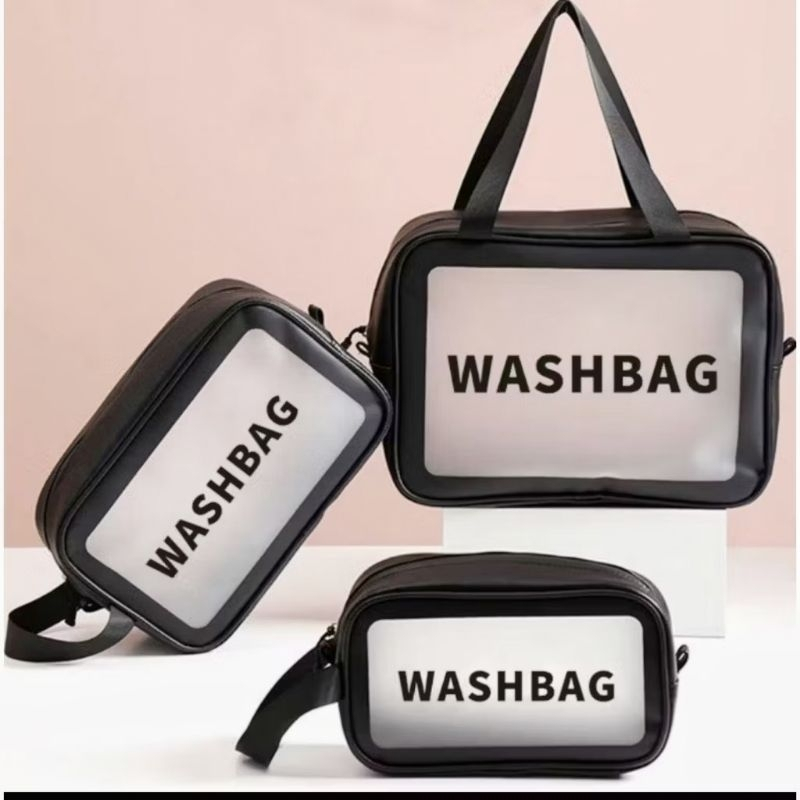 WASHBAG TAS KOSMETIK TRANSPARAN / WASHBAG POUCH WATERPROOF MURAH / TAS MAKE UP