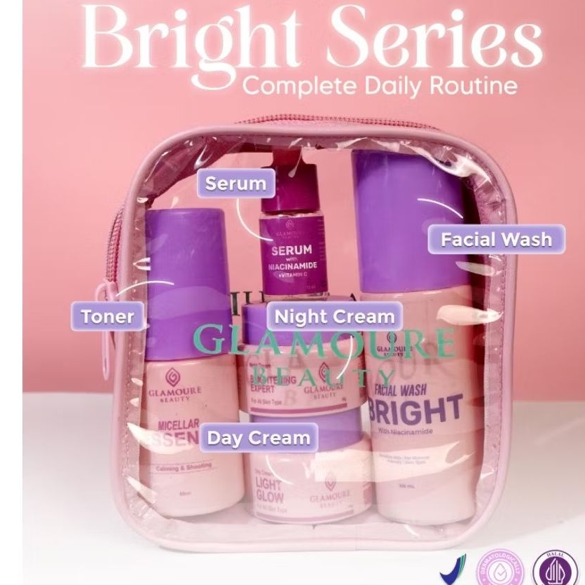 Skincare GLAMOR Produk Lokal Asli Indonesia GLAMOURE SLKINCARE BPOM & HALAL PAKET BRIGHTENING COCOK 