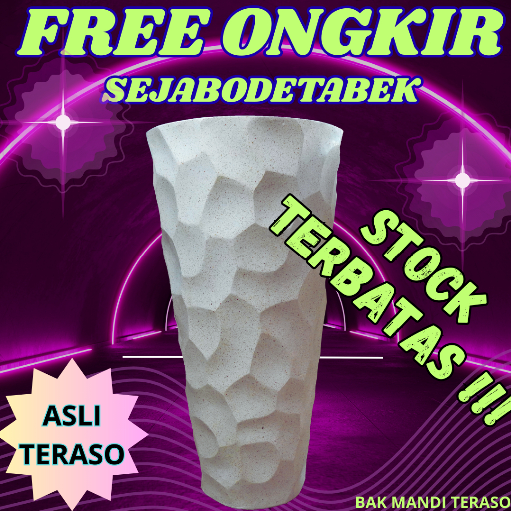 Wastafel teraso Tipe Pedestal Sarang Madu 80x40 CM Putih BAK MANDI TERASO FREE ONGKIR SEJABODETABEK