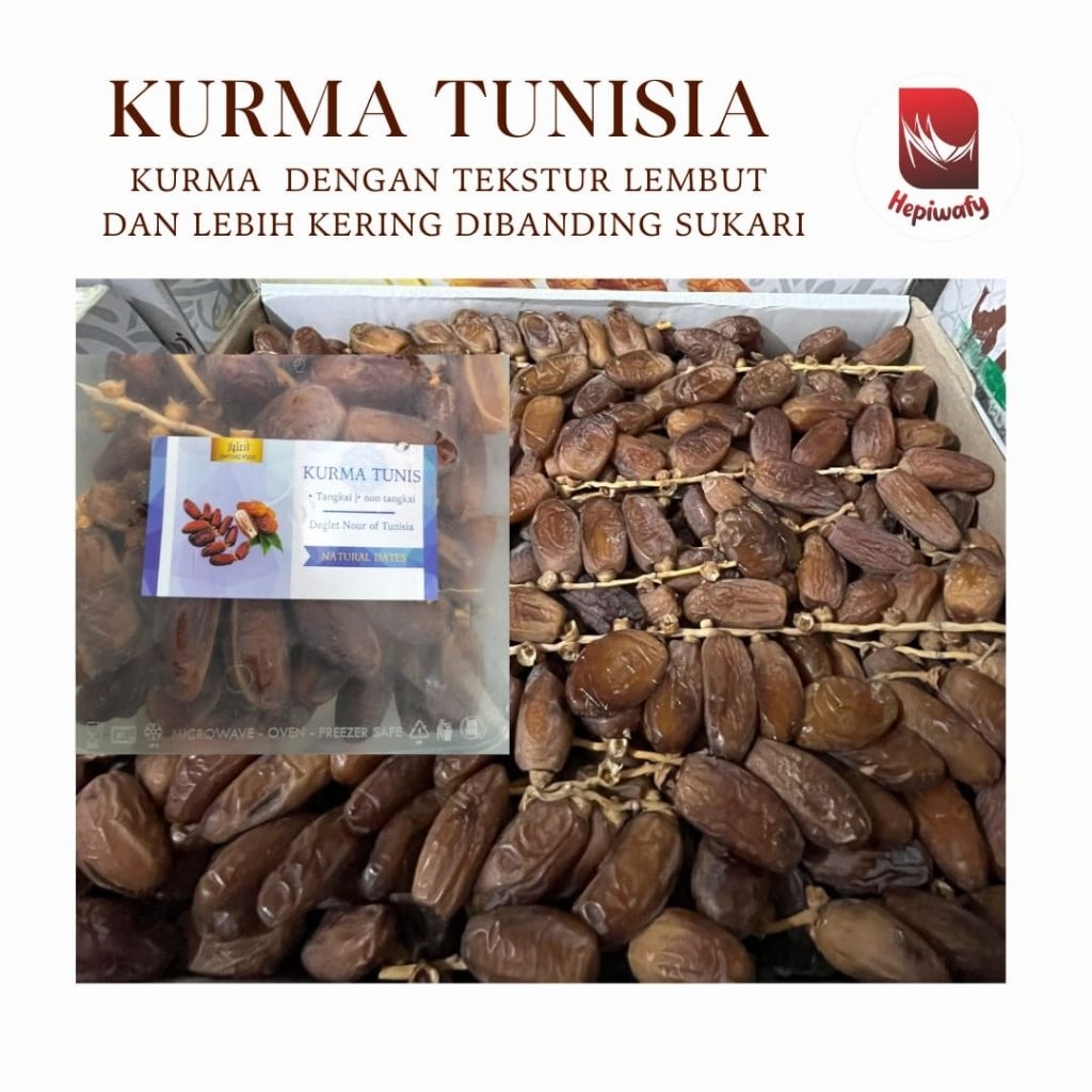 

Kurma Tunisia Tangkai Deglet 500 gr Kurma Manis