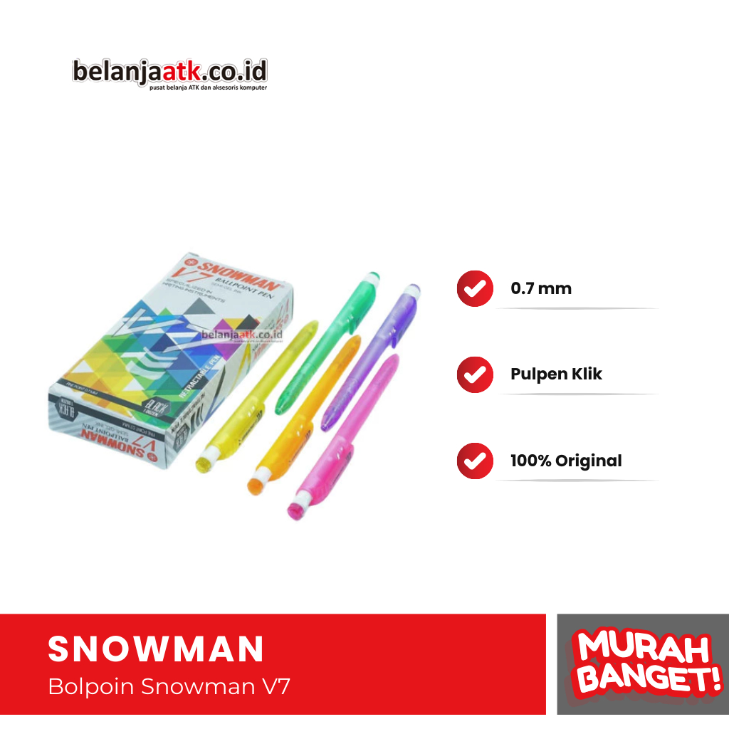 

Bolpoin Snowman V7 0.7 mm / Pulpen / Bolpen