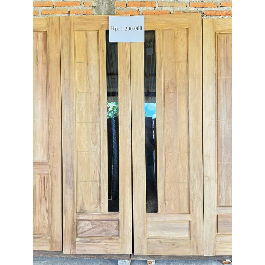 Pintu Kupu Tarung Kayu Jati 120cm x 200cm