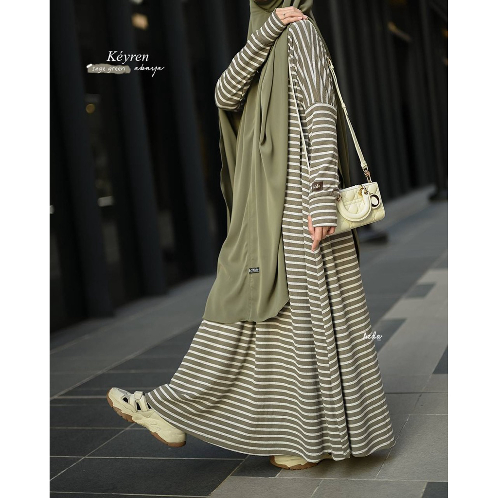 READY STOCK ABAYA KEYREN KNITT AZDA/ABAYA AZDA/ABAYA MURAH/ABAYA STRIPE/GAMIS STRIPE/GAMIS KEYREN/GA