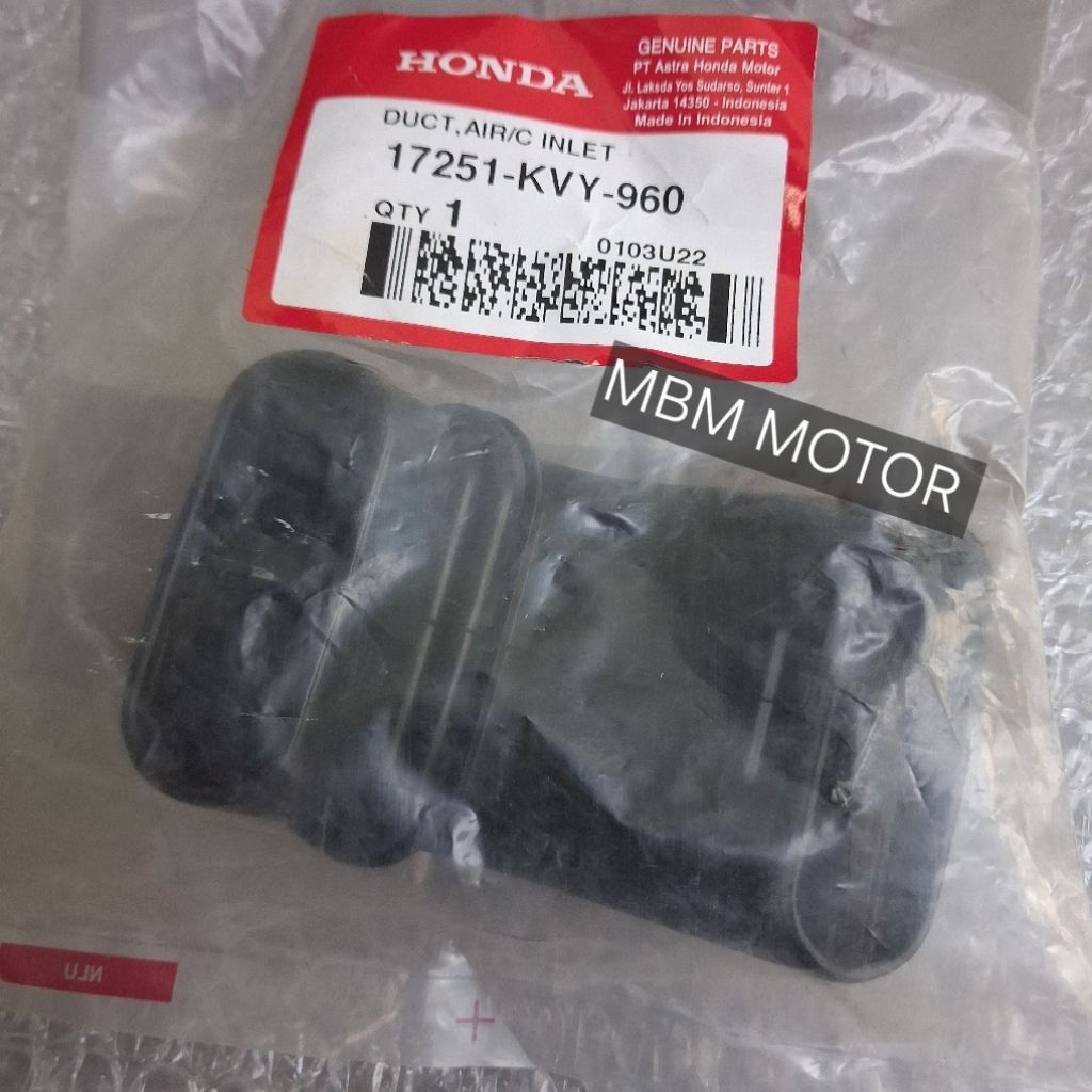 INLET SARINGAN FILTER UDARA HONDA BEAT SCOOPY KARBU CARBU LAMA ORI AHM 17251-KVY-960 KARET CORONG FI