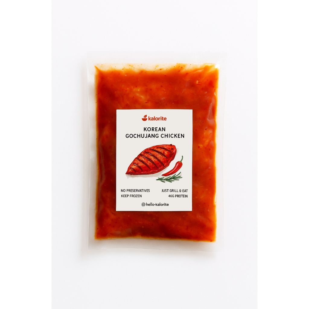 

Korean Gochujang Chicken – Dada Ayam Fillet Bumbu Pedas Korea Frozen Siap Masak | High Protein | Kalorite