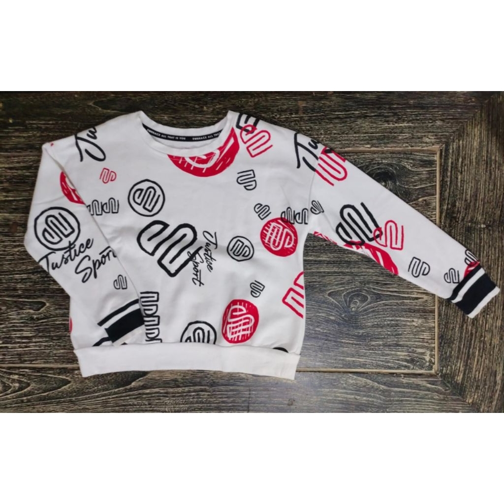 preloved baju hangat sweatee lengan panjang anak perempuan merk Justice