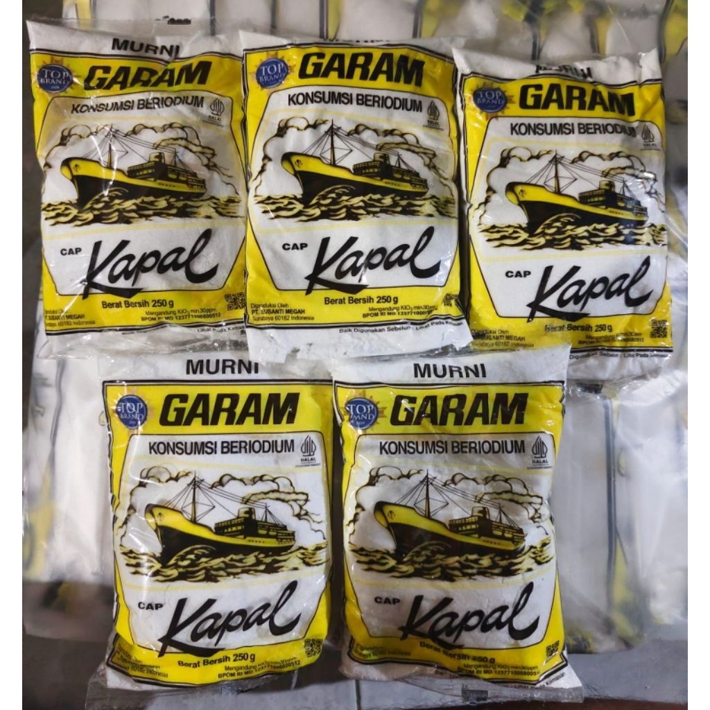 

garam kapal asli ukuran 250gr paket isi 5pcs
