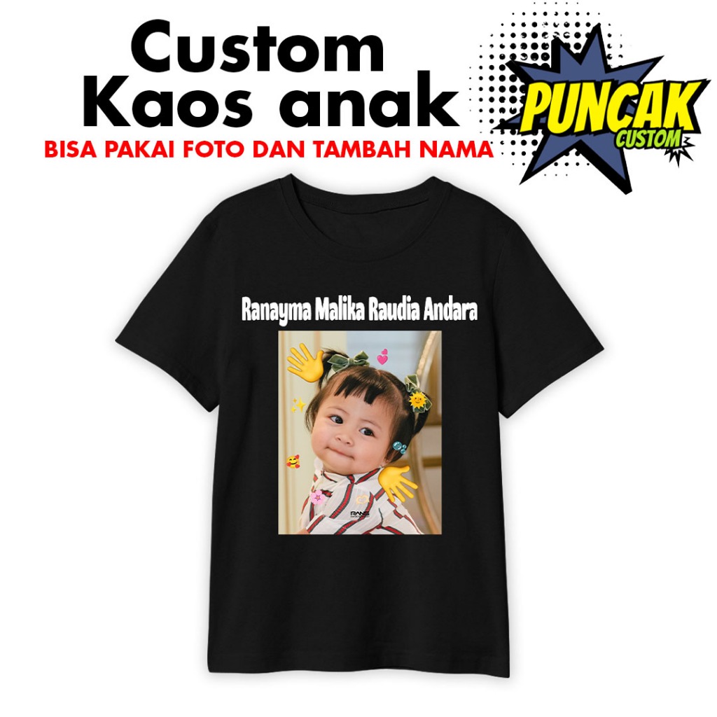 Kaos Anak Custom Foto dan Gambar Free Nama BEBAS DESAIN SUKA - SUKA - Baju Kaos Bebas Desain - Kaos 