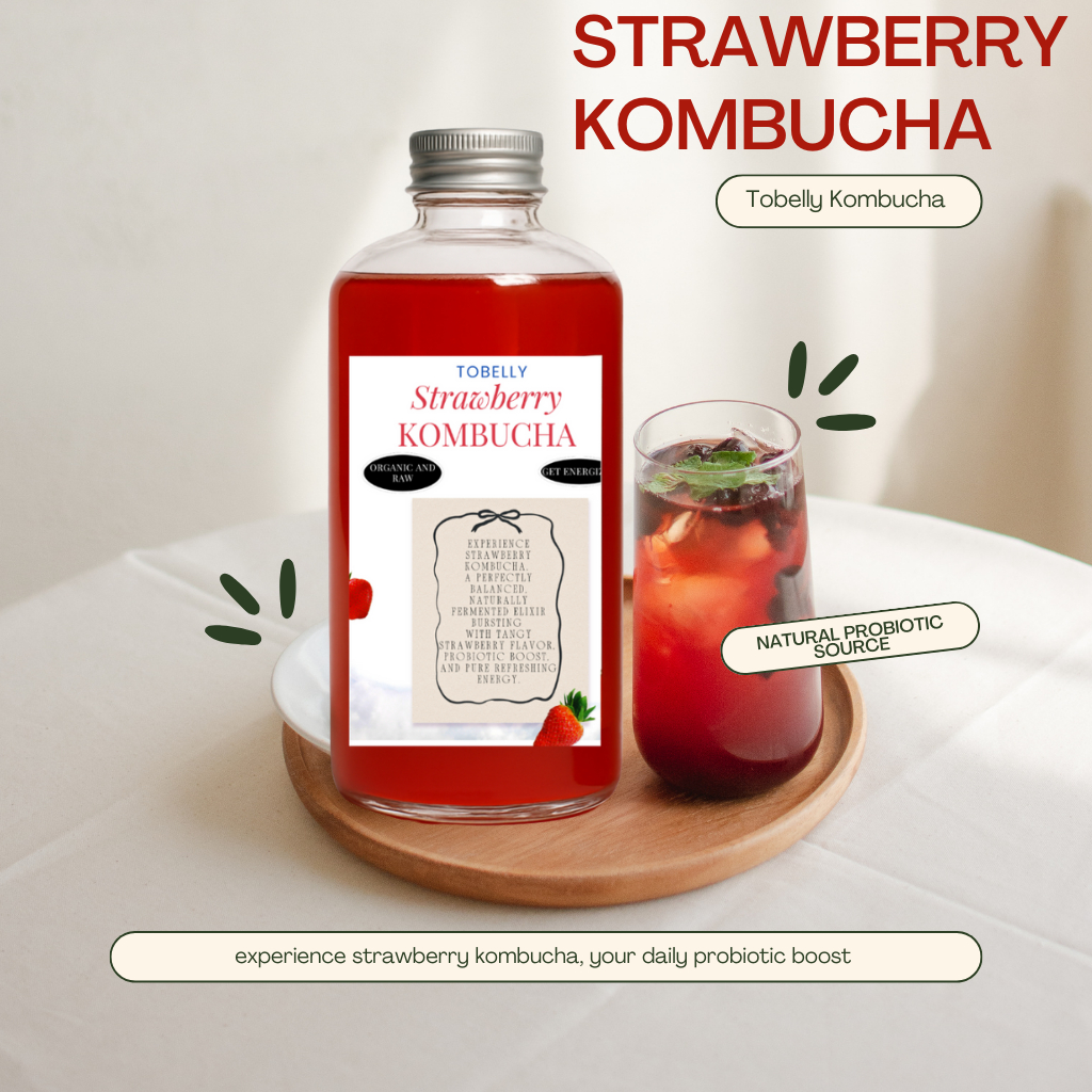 

Tobelly Scoby Teh Kombucha Probiotik Strawberry 100% Natural 450ml