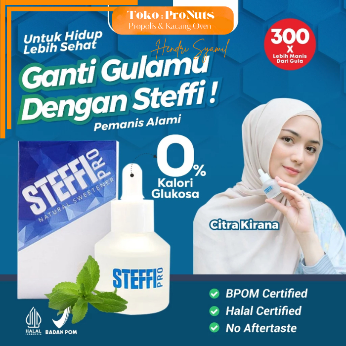 

STEFFI PRO - Stevia Tetes 0 Kalori, Pengganti Gula Alami 30ml, Halal BPOM