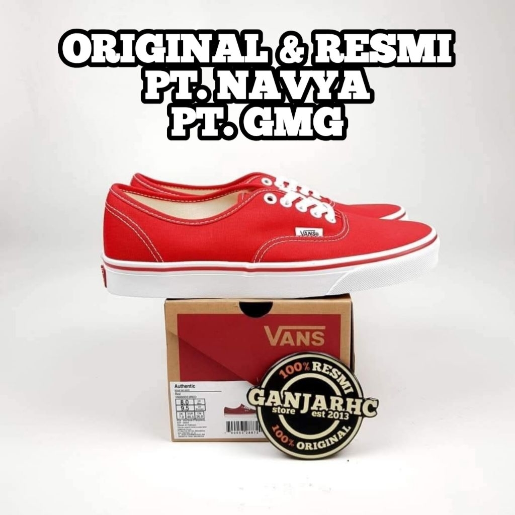 Sneakers Vans Classic Authentic Red Original Resmi BNIB PT Navya Retail GMG Distribution Indonesia 1