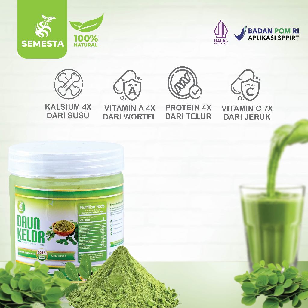 

Daun Kelor Moringa Bubuk Premium Pure Organic