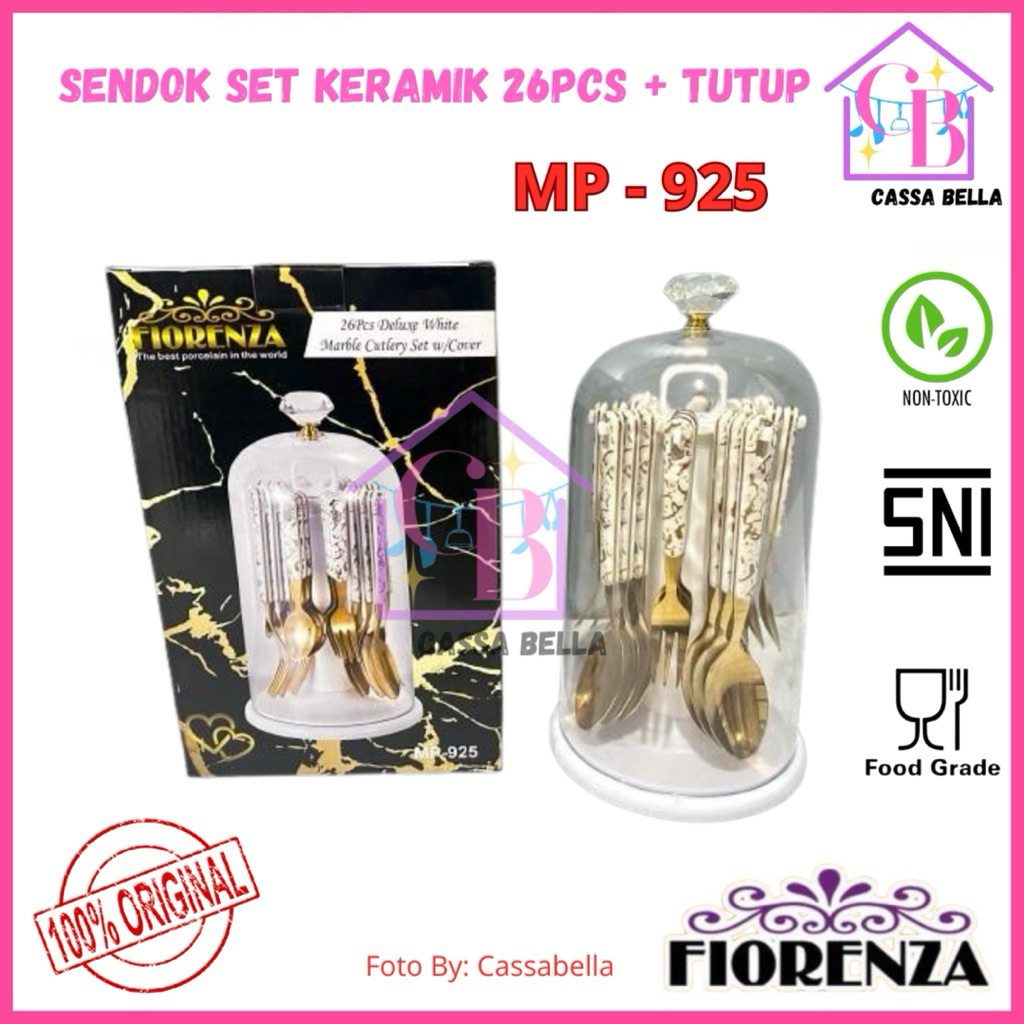 Sendok Set 26pcs Stainless Tebal FIORENZA MP - 925 / Sendok Set Keramik / Sendok Set FIORENZA