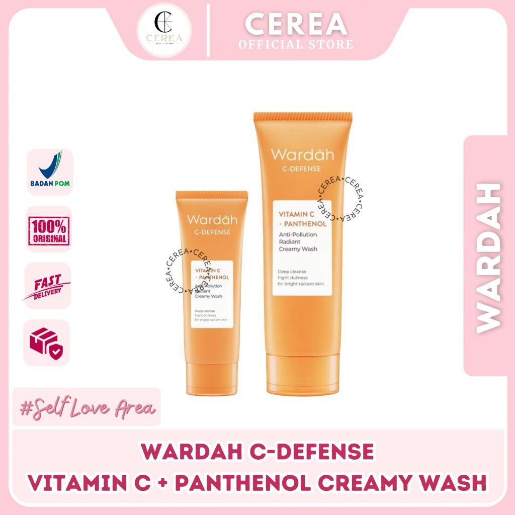 [BPOM] Wardah Vitamin C Defense Creamy Facial Wash Energizing | Pembersih Pencuci Muka Facewash