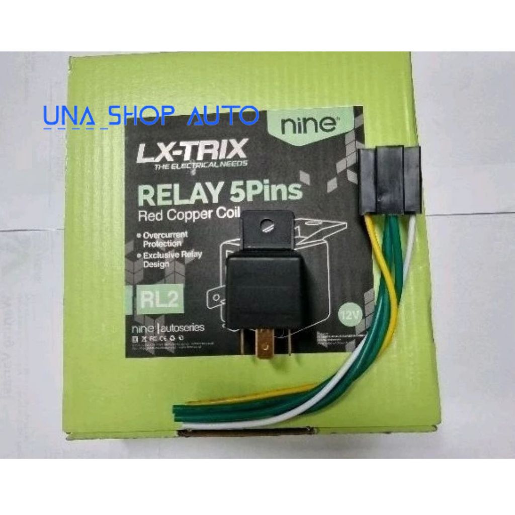 Relay Kaki 5 merk nine 12v 40a + Soket