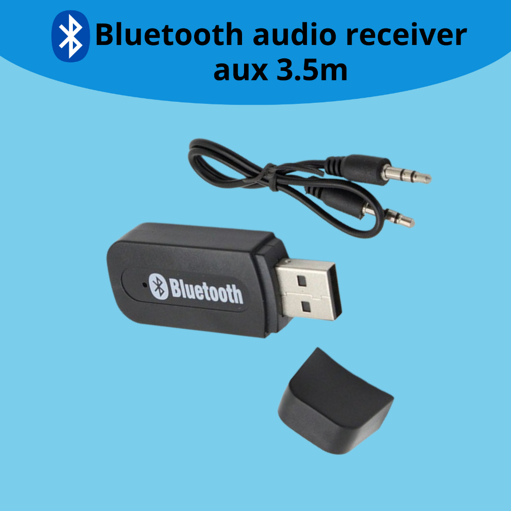 audio Bluetooth Receiver dengan aux 3.5m  kabel speaker salon aktif USB Music Wireless