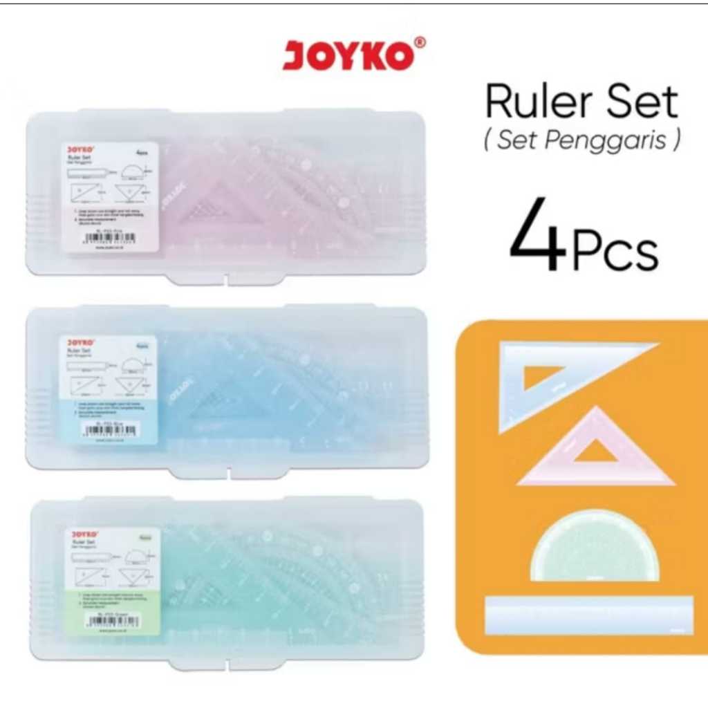 

Ruler Penggaris Joyko RL-PS3 1 Set 4 Pcs